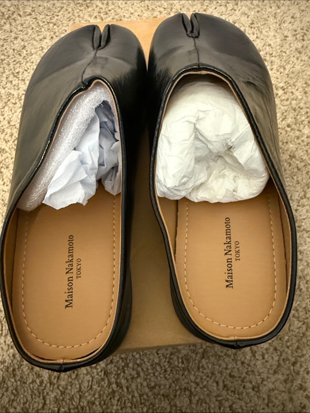 Women's leather tabi mules - Picture 5 of 7
